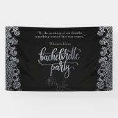 Zwarte Gotische Bachelorette Party Welkom Spandoek (Horizontaal)