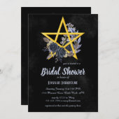 Zwarte gotische bruid | Wiccan Bloemen Douche Uitn Kaart (Voorkant / Achterkant)