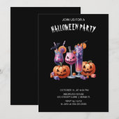 Zwarte gotische cocktails Halloween Kaart (Voorkant / Achterkant)