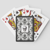  zwarte gotische Damask Pattern Skull Pokerkaarten (Achterkant)