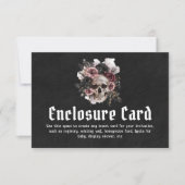 Zwarte Gotische Halloween Floral Skull Enclosure K Kaart (Voorkant)