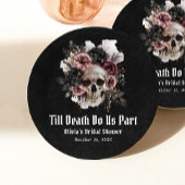 Zwarte Gotische Halloween Floral Skull Vrijgezelle Papieren Bordje