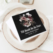 Zwarte Gotische Halloween Floral Skull Vrijgezelle Servet