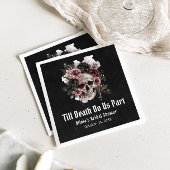 Zwarte Gotische Halloween Floral Skull Vrijgezelle Servet