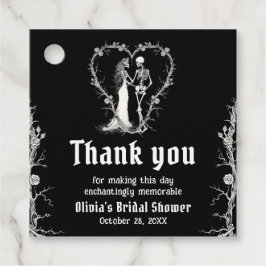 Zwarte Gotische Halloween Skelet Bruidsdouche Bedankjes Labels