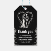 Zwarte Gotische Halloween Skelet Bruidsdouche Cadeaulabel (Voorkant)