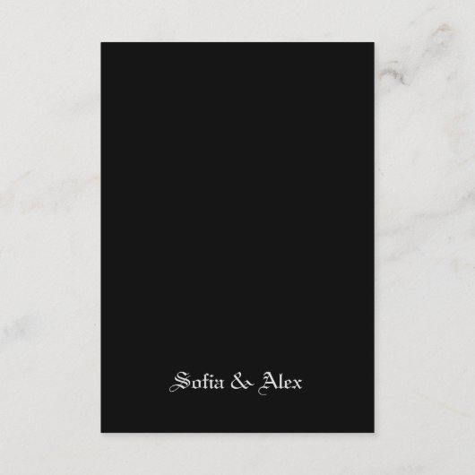 Zwarte gotische jurk bruiloft Enclosure Kaart (Achterkant)