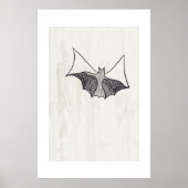Zwarte Gotische Kant Bat 1 Poster (Voorkant)