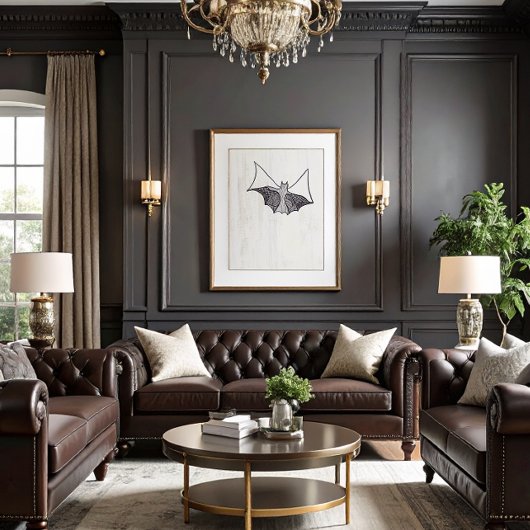 Zwarte Gotische Kant Bat 1 Poster