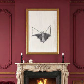 Zwarte Gotische kant Bat 2 Poster