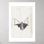Zwarte Gotische kant Bat 2 Poster (Voorkant)