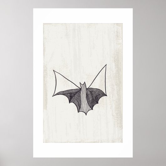 Zwarte Gotische kant Bat 2 Poster (Voorkant)