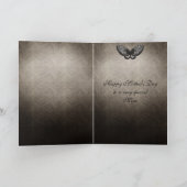 Zwarte Gotische Kant & Damask Moederdag Kaart (Binnen)