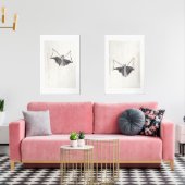 Zwarte gotische kant vleermuizen set (Woonkamer)