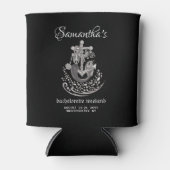 Zwarte gotische laatste zeil zeemeermin vrijgezell blikjeskoeler (Voorkant)