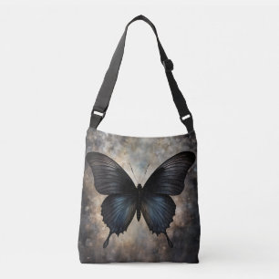 zwarte gotische vlinder crossbody tas