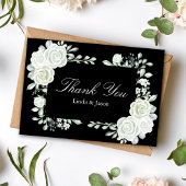 Zwarte Gotische Witte Rozen Trouwen Dank u Kaarten