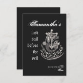 Zwarte Gotische Zeemeermin Laatste Zeil Veil Bache Bedankkaart (Voorkant / Achterkant)