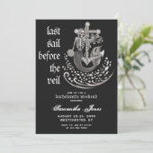 Zwarte Gotische Zeemeermin Laatste Zeil Veil Bache Kaart (Staand voorkant)