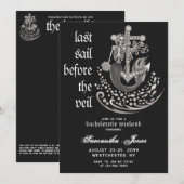 Zwarte Gotische Zeemeermin Laatste Zeil Veil Bache Kaart (Voorkant / Achterkant)