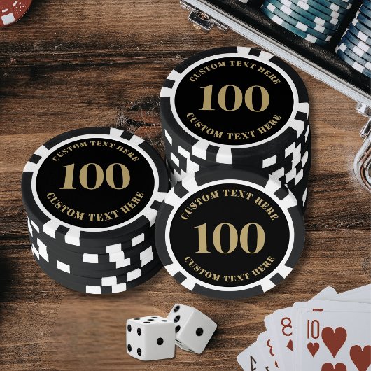 Zwarte Goud 100 Genummerd Poker Chips