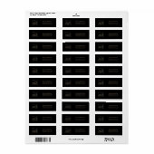 Zwarte Goud 21e Verjaardag Retouradreslabel Etiket (Full Sheet)