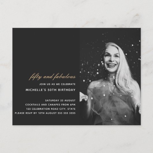 Zwarte Goud 50 en Fabulous Art Deco Foto 50ste Briefkaart (Voorkant)