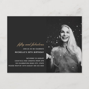 Zwarte Goud 50 en Fabulous Art Deco Foto 50th Briefkaart