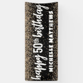 Zwarte Goud 50ste Verjaardag Spandoek (Verticaal)