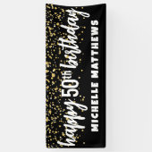 Zwarte Goud 50ste Verjaardag Spandoek (Verticaal)