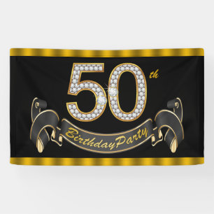 Zwarte Goud 50ste Verjaardagsfeestje Spandoek