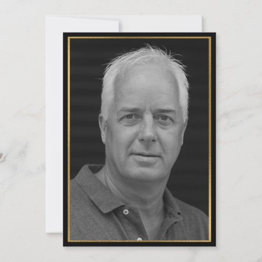 Zwarte goud 65e verjaardagsfoto kaart (Achterkant)