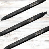 Zwarte goud aangepaste monogram naam script inkt pen