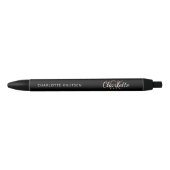Zwarte goud aangepaste monogram naam script inkt pen (Voorkant)