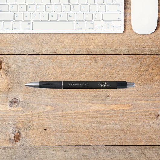 Zwarte goud aangepaste monogram naam script pen