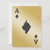 Zwarte Goud Aas Diamanten Luxe Trouw Verjaardag Kaart (Achterkant)