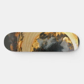 Zwarte Goud Abstracte Draaikolk Moderne Maan Persoonlijk Skateboard (Horizontaal)