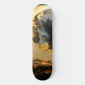 Zwarte Goud Abstracte Draaikolk Moderne Maan Persoonlijk Skateboard (Voorkant)