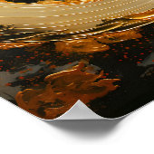 Zwarte Goud Abstracte Draaikolk Moderne Maan Poster (Hoek)