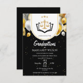 Zwarte Goud afstudeeraankondigingen advocaat Grad Kaart (Voorkant / Achterkant)