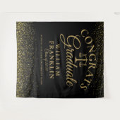 Zwarte Goud Afstudeerfoto Achtergrond Wandkleed (Voorkant (horizontaal))