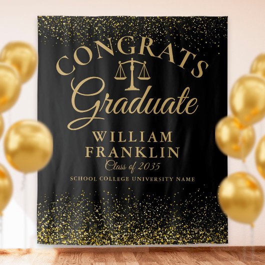 Zwarte Goud Afstudeerfoto Achtergrond Wandkleed