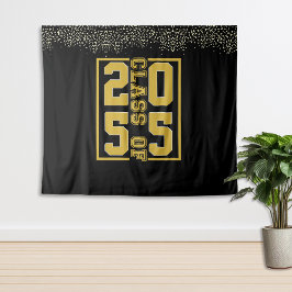 Zwarte Goud Afstudeerklas van Sportief Lettertype Wandkleed
