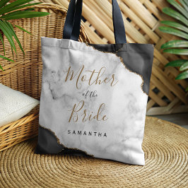 Zwarte Goud Agaat Marmer Moeder van de Bruid Tote Bag