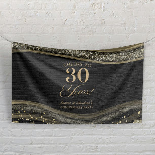 Zwarte Goud Agate 30e Huwelijksjubileum Feest Spandoek