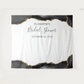 Zwarte Goud Agate Bruids-Shower Fotohokje Wandkleed (Voorkant (horizontaal))