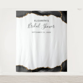 Zwarte Goud Agate Bruids-Shower Fotohokje Wandkleed