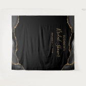Zwarte Goud Agate Donkere Bruids-Shower Fotohokje Wandkleed (Voorkant (horizontaal))