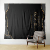 Zwarte Goud Agate Donkere Bruidsbruiloft Foto Boot Wandkleed (In Situ (horizontaal))