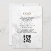 Zwarte Goud Agate Marmer QR Code Huwelijk Kaart (Achterkant)